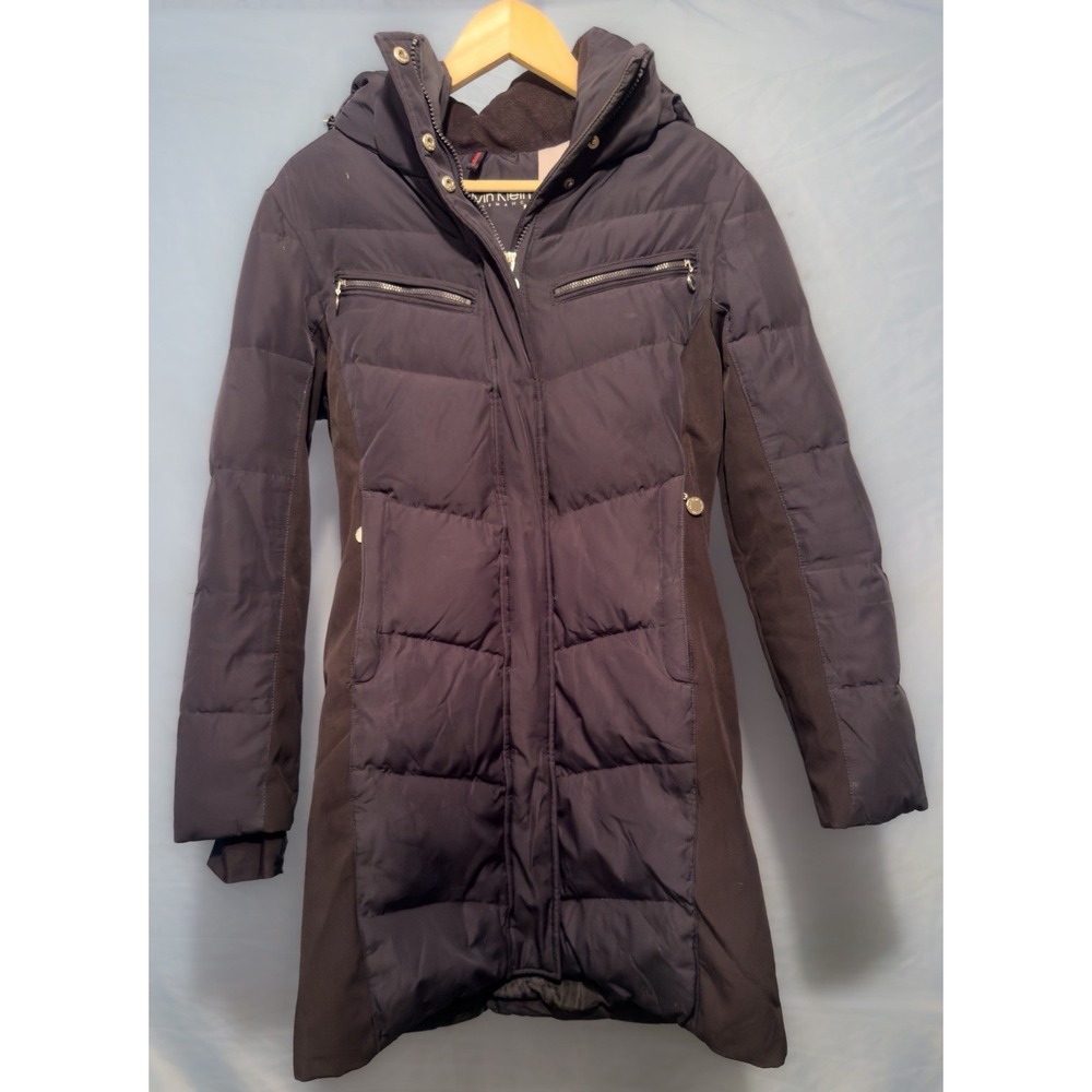 Calvin Klein Performance Size XS Winter Down Hooded Ski Coat,Jacket,Blue,Black
